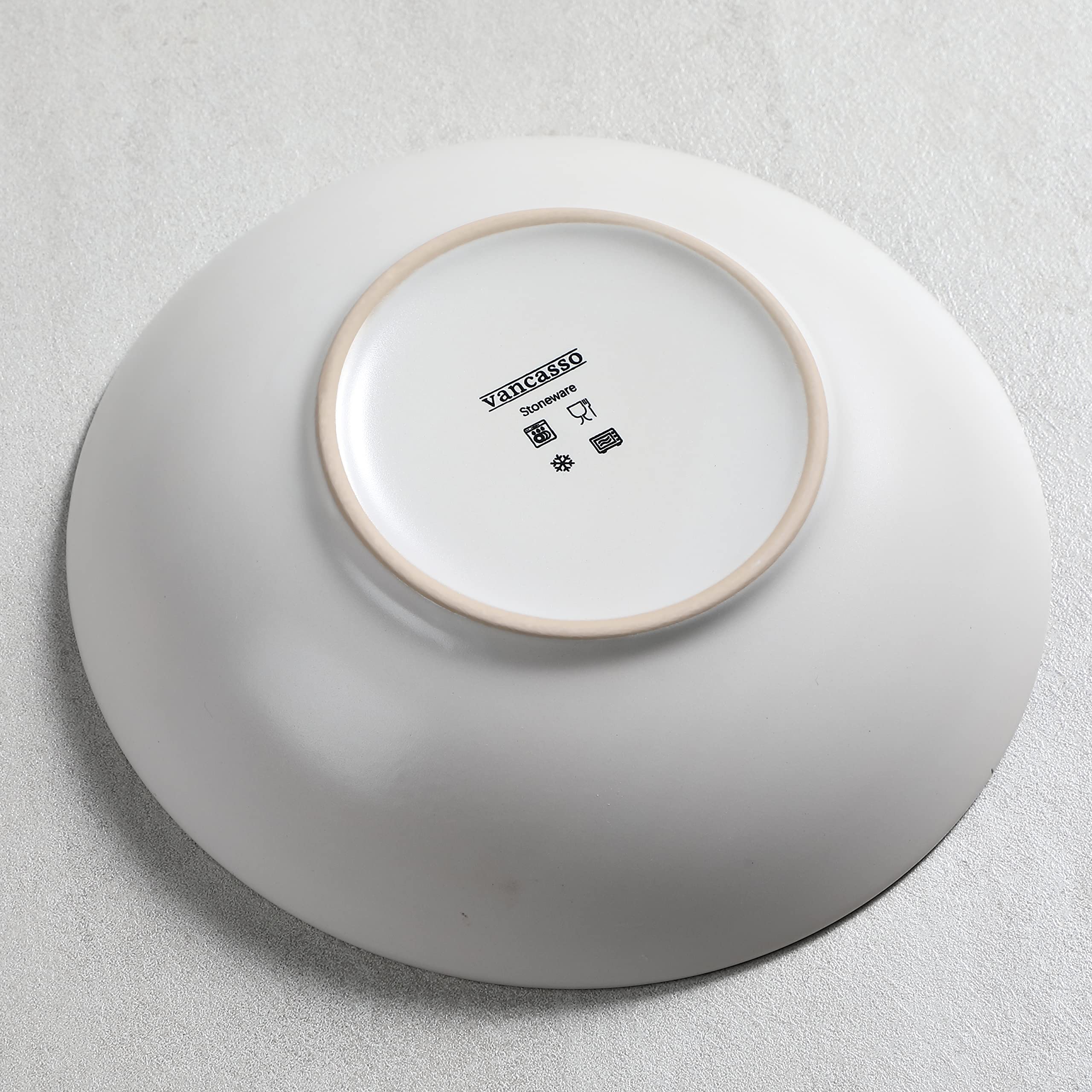 vancasso, Série Moda, Assiette Creuse en Céramique, Assiette à Soupe Saladier - 12 Pièces