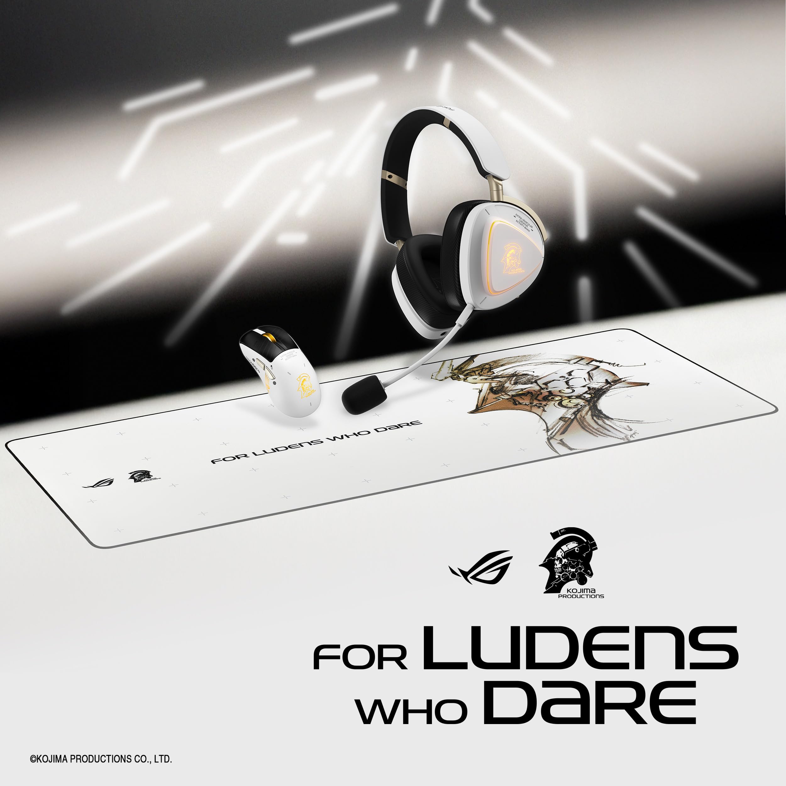 ASUS ROG Delta II-KJP - Casque Gaming sans Fil tri-Mode, Haut-parleurs 50mm Titane, ROG SpeedNova, 110h d'autonomie, Dual-Wireless et Design Exclusif Kojima Productions