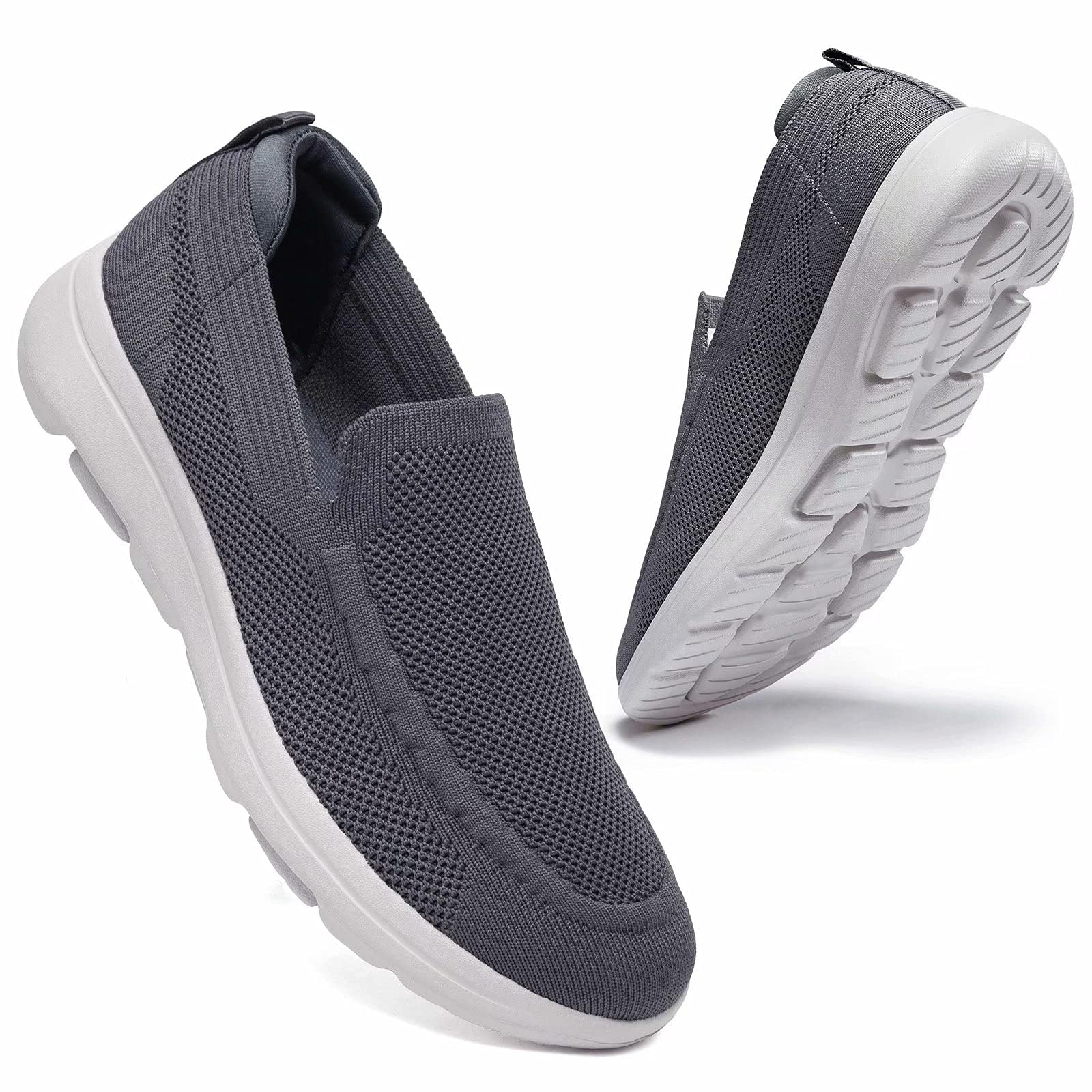 konhill Herren Slip-On Sneaker Leicht & Atmungsaktiv - Mesh Sportschuhe für Fitness, Tennis und Freizeit