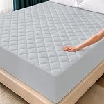 Protège-matelas matelassé Utopia Bedding, taille reine, protège-matelas élastique et housse s'étend jusqu'à 16 pouces de profondeur, lavable en machine (blanc)