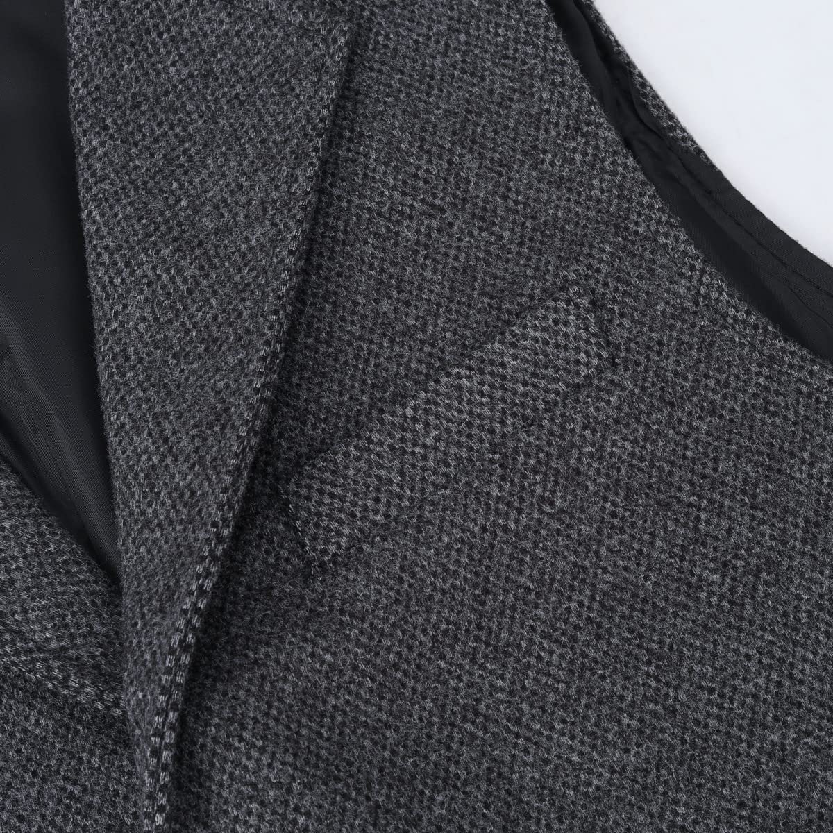 Allthemen Chaleco de hombre Solapa Tweed Traje de lana Chaleco Formal Regular Fit Chaleco de hombre Retro Boda de negocios