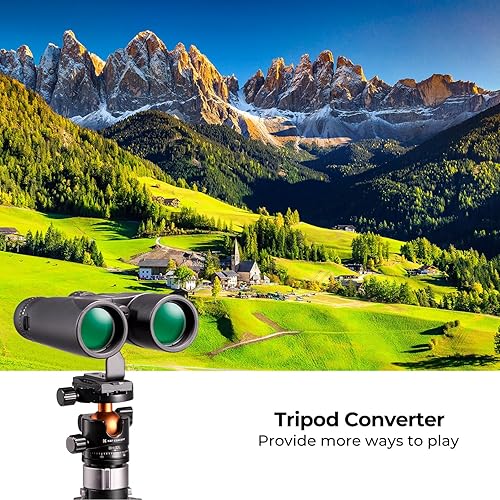 Miniatura 5 de K&F Concept Prismáticos compactos de 10 x 42 para niños y adultos, impermeable IP66 con convertidor de trípode, prisma BAK4, lente FMC, paño de
