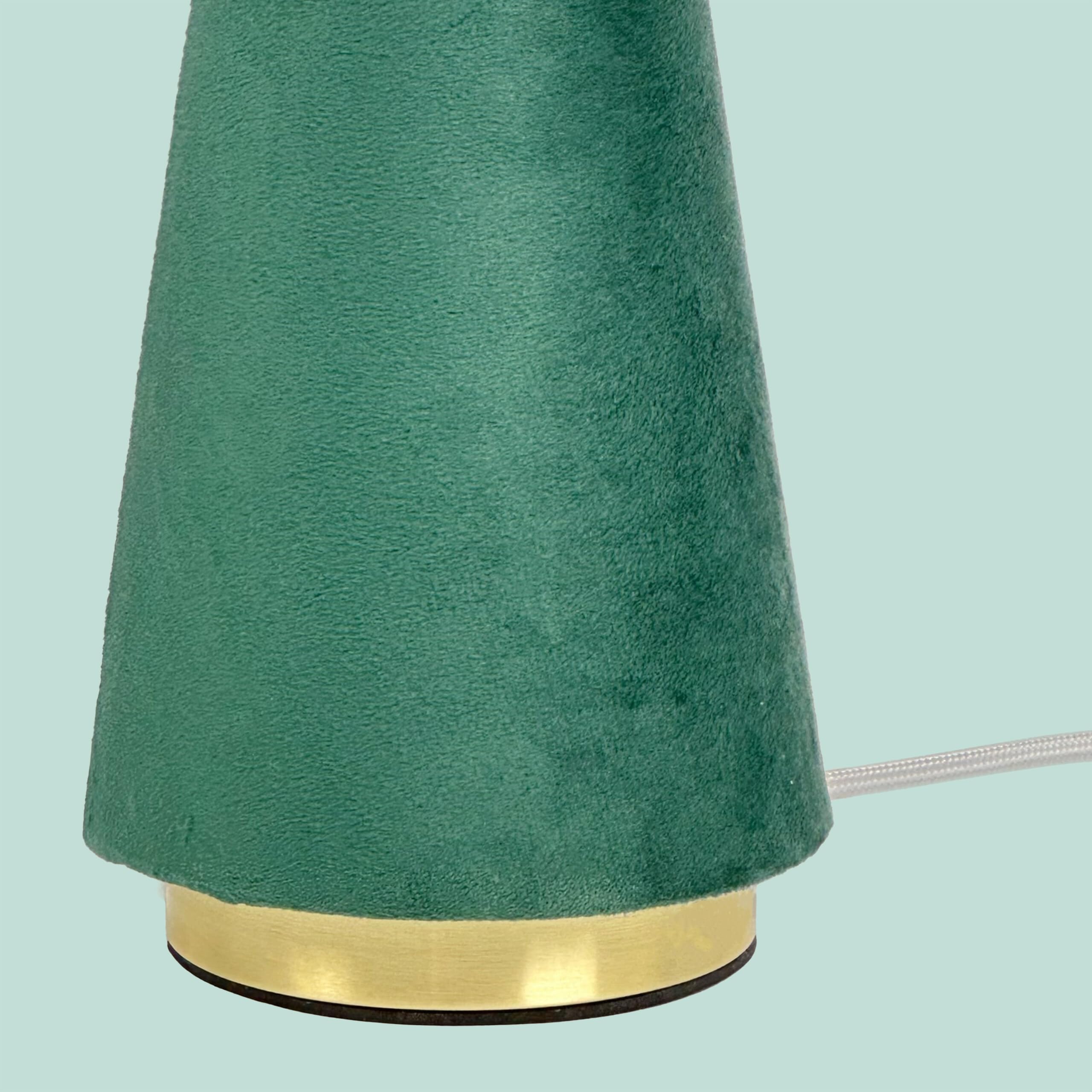 Relaxdays Lampada da Tavolo, Paralume in Velluto e Base in Metallo, E14, H 47x30 cm, da Comodino