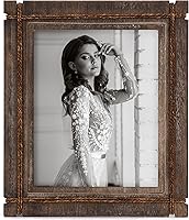 AKRILANE 8x10 Rustic Wood Picture Frame Vintage Distressed Style A - Wall Mount Tabletop Display for Wedding Home Decor Photos