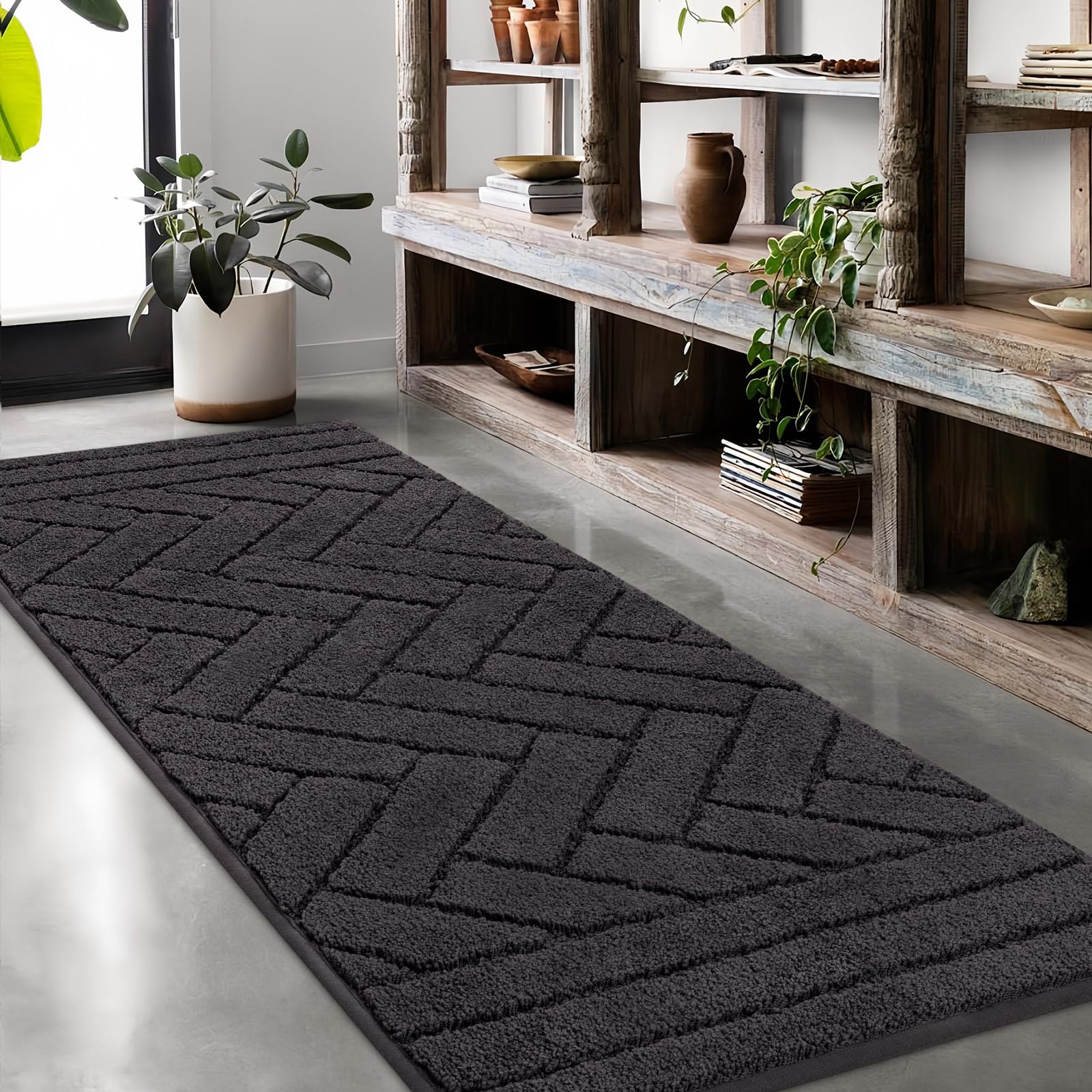 Biscpro Teppich Läufer 50x120cm Fußmatte Lang Waschbarer rut