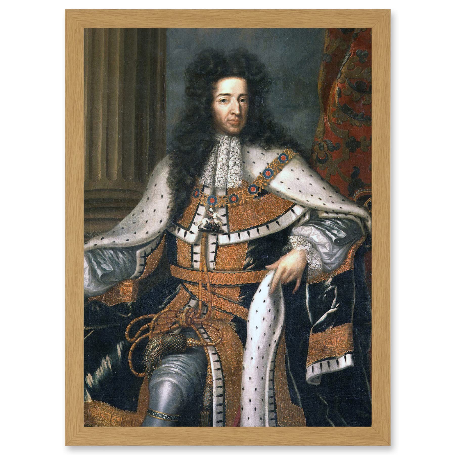 Artery8 Wissing Portrait King William III England Orange Painting Artwork Framed Wall Art Print A4