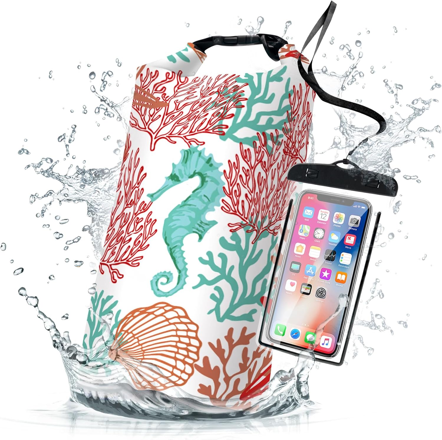 Waterproof Dry Bag,Roll Top Sea Turtle Starfish Coral Waterproof Backpack 5L/10L/20L Floating and Lightweight Bags for Kayaking, Boating, Fishing, Swimming and Camping with Waterproof Phone Case Waterproof Dry Bag,Roll Top Sea Turtle Starfish Coral Waterproof Backpack 5L/10L/20L Floating and Lightweight Bags for Kayaking, Boating, Fishing, Swimming and Camping with Waterproof Phone Case