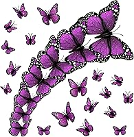 Vista 10 de Decoración de mariposa monarca de 4 tamaños, decoración de pared de Halloween, calcomanía magnética 3D de mariposa monarca para manualidades, hogar