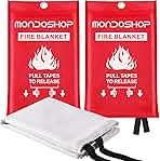 Mondoshop Fire Blankets Emergency for Kitchen Home - Emergency Fire Retardant Blanket for Home Fireproof Blanket for Camping, Grill, Car, Office, Warehouse, School, Picnic, Fireplace