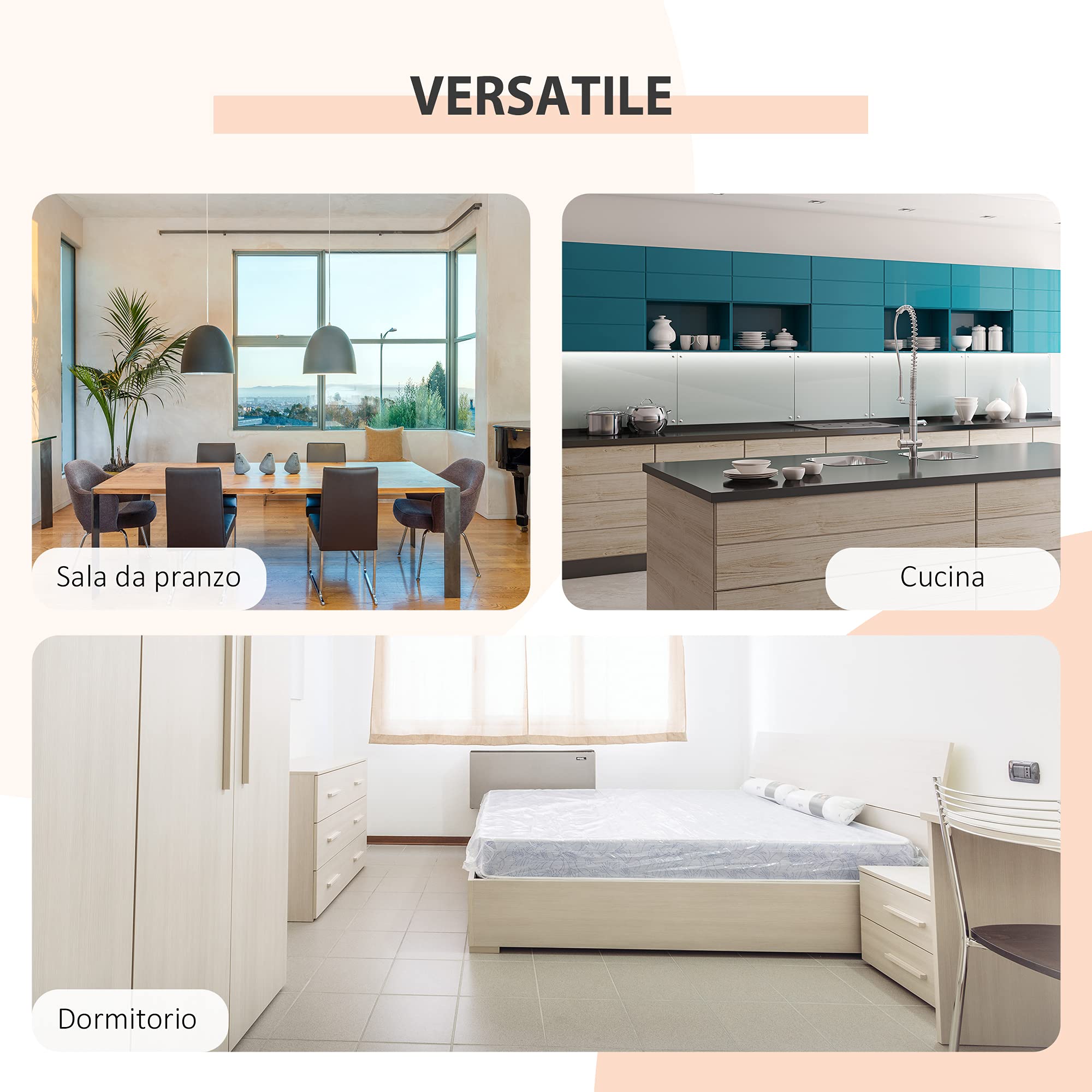 HOMCOM Tavolo Multiuso Design Pieghevole con 4 Scompartimenti 169 × 62 × 75cm