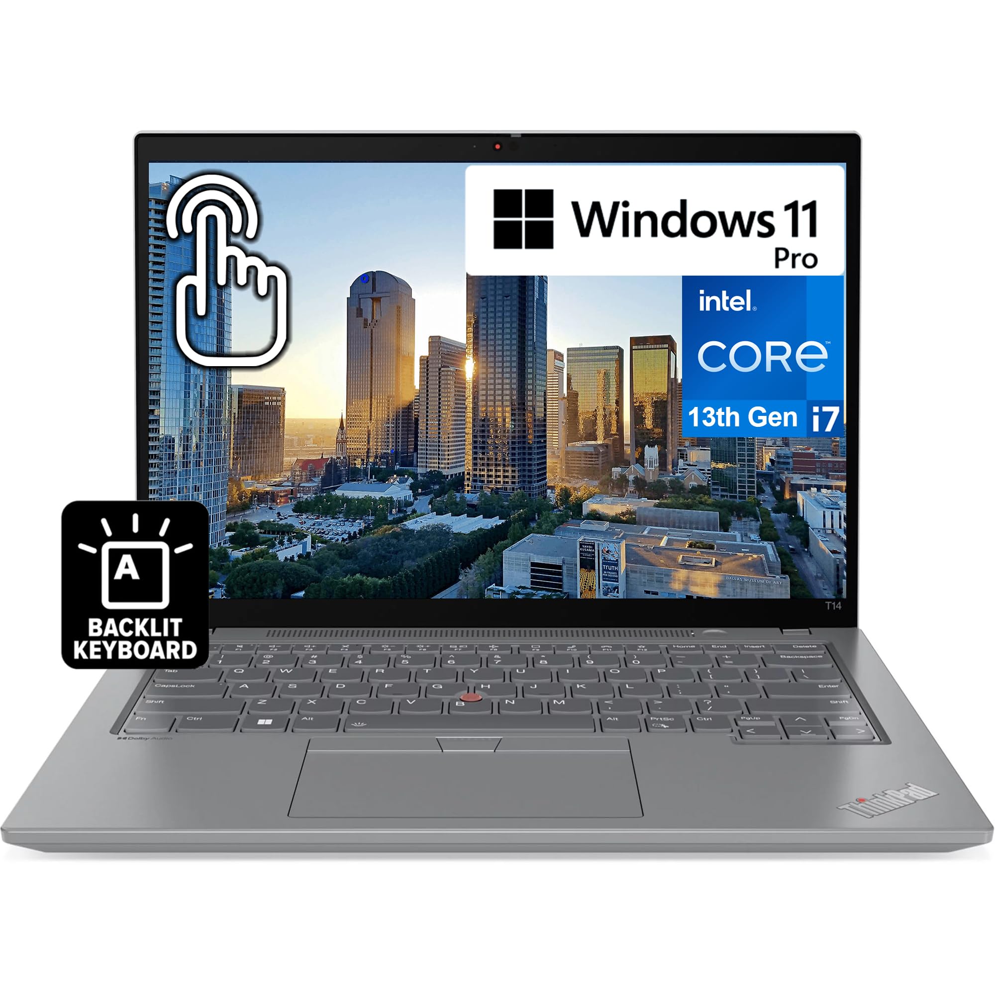 Oemgenuine Lenovo Thinkpad T14 Gen 4 Touchscreen 14” WUXGA Display, Intel 10 Core i7-1355U, 32GB DDR5, 512GB NVMe, WiFi 6, BT, Backlit KB, FP, HD Webcam, Win 11 Pro, 3 YR, Business Laptop