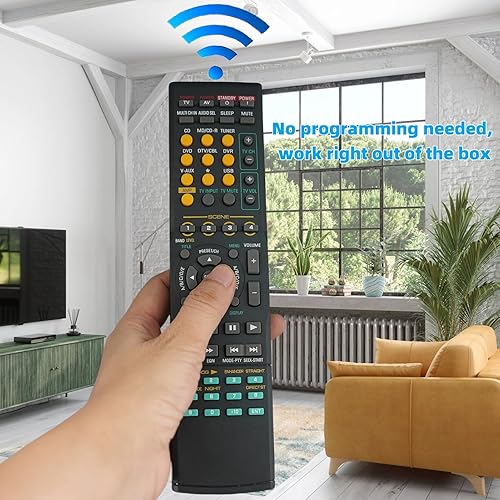 Miniatura 5 de Control remoto apto para RAV367 WK480500 WD108500 RAV-351 WD10840 EU RAV304 RAV372 para receptor de sistema Yamaha AV
