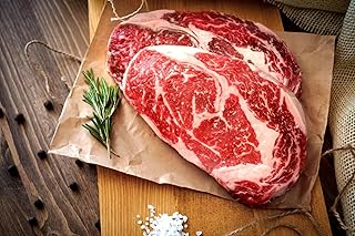 OCEANZEN USDA Prime Ribeye Steak – Hand-Cut & Aged – Pack of 12 (10oz Each) – Buttery Texture & Intense Marbling – Premium Beef for Grilling & Fine Dining 120 oz (7.5 lbs) Box