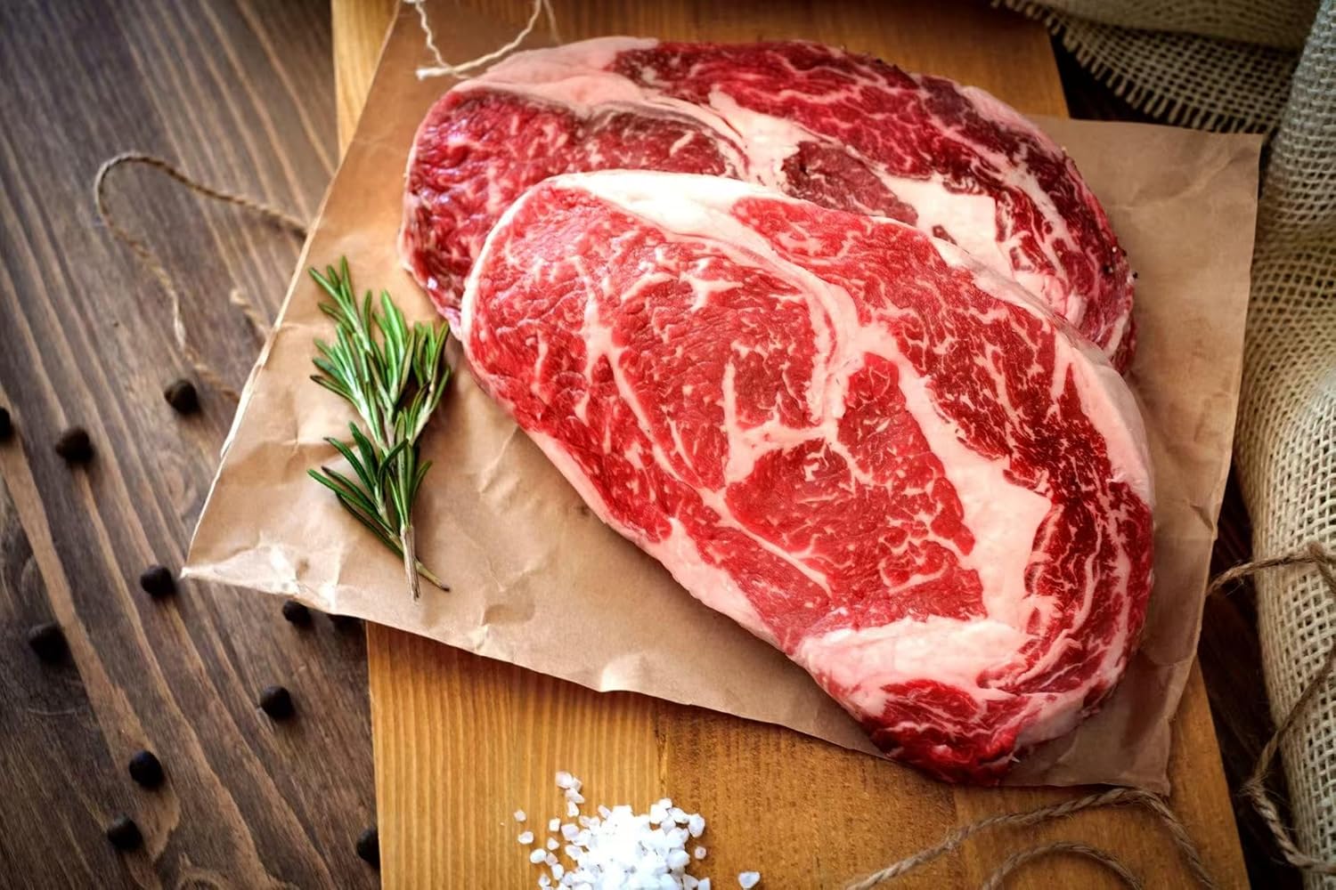 OCEANZEN USDA Prime Ribeye Steak – Hand-Cut & Aged – Pack of 8 (10oz Each) – Buttery Texture & Intense Marbling – Premium Beef for Grilling & Fine Dining 80 oz (5 lbs) Box