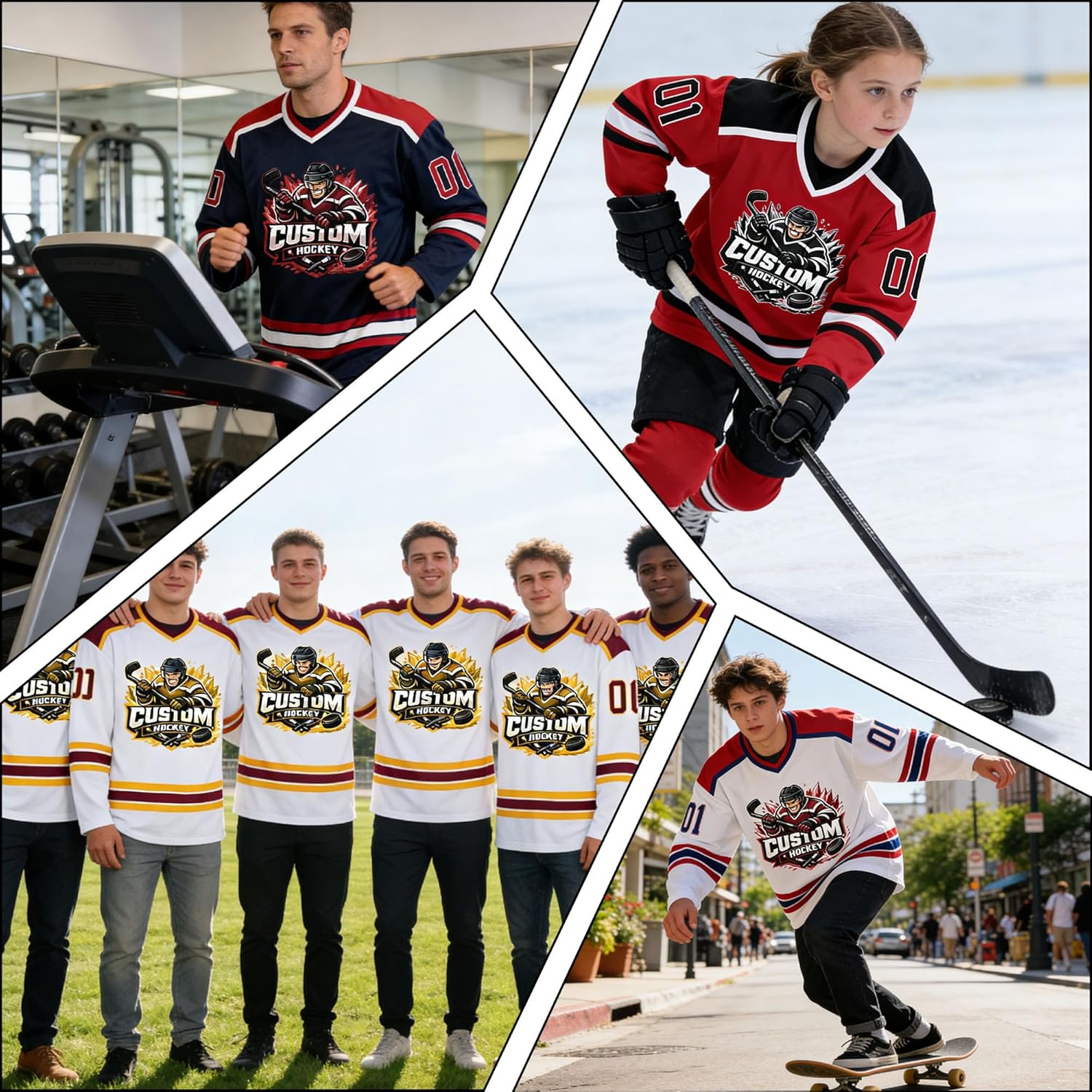 Custom Hockey Jersey Personalized Ice Hockey Team Jersey Stitched Print with Name Number Logo Breathable Uniform - Image 2