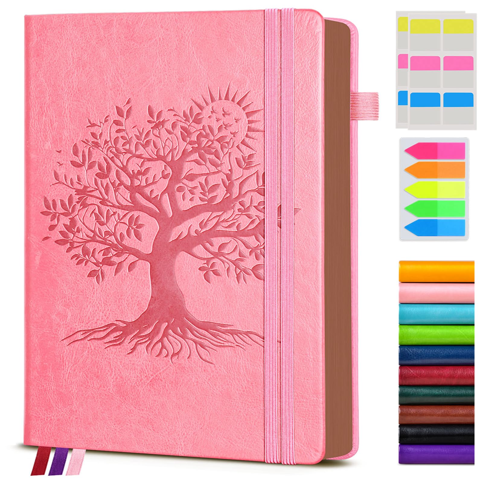 PAIBAS Lined Journal Notebook with 300 Page Numbered Pages, Vintage Leather