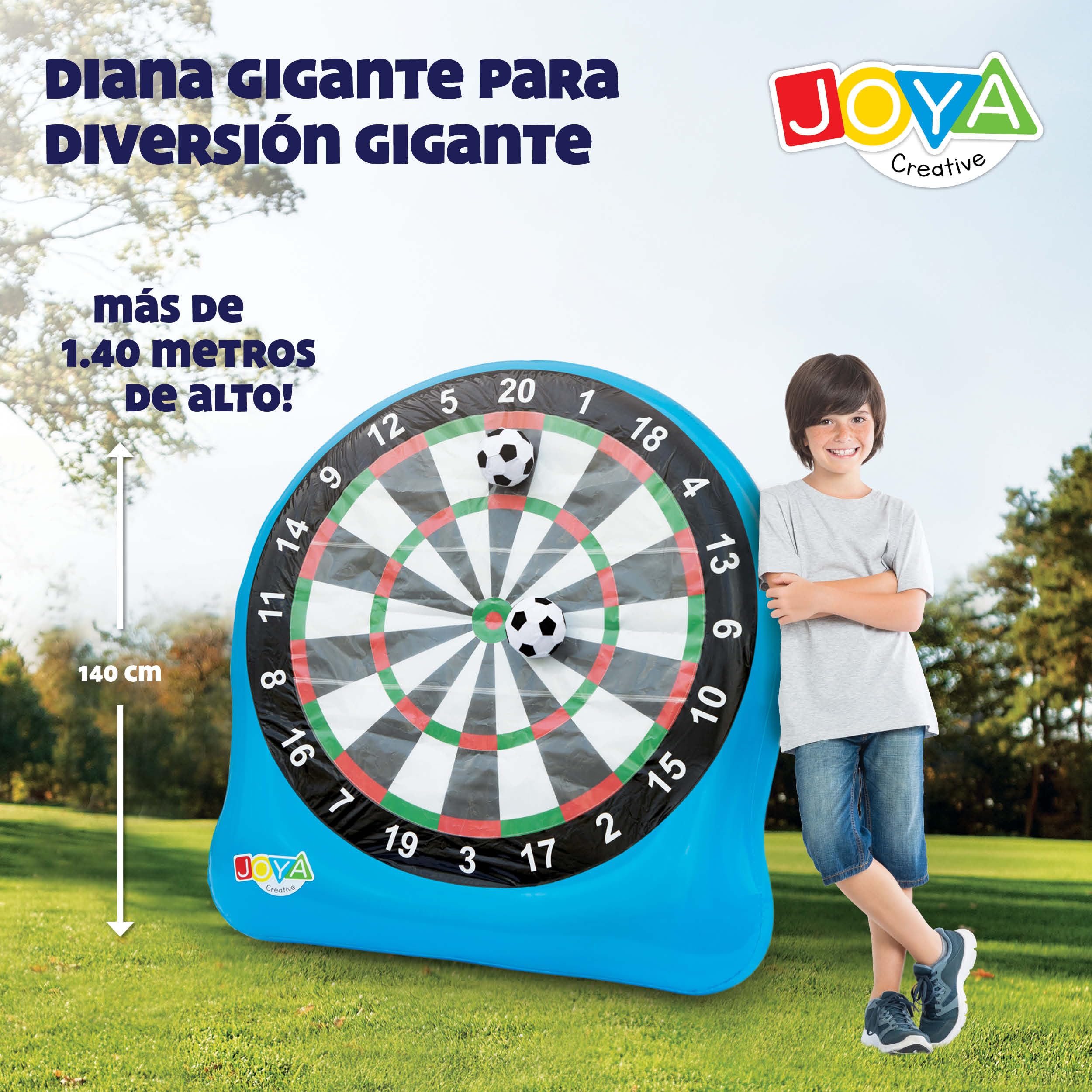 Juego de dardos de fútbol XXL hinchables, juego de dardos de fútbol para exteriores, XXL para jardín, incluye 3 pelotas y kit de reparación, ideal para fiestas en el jardín, eventos y