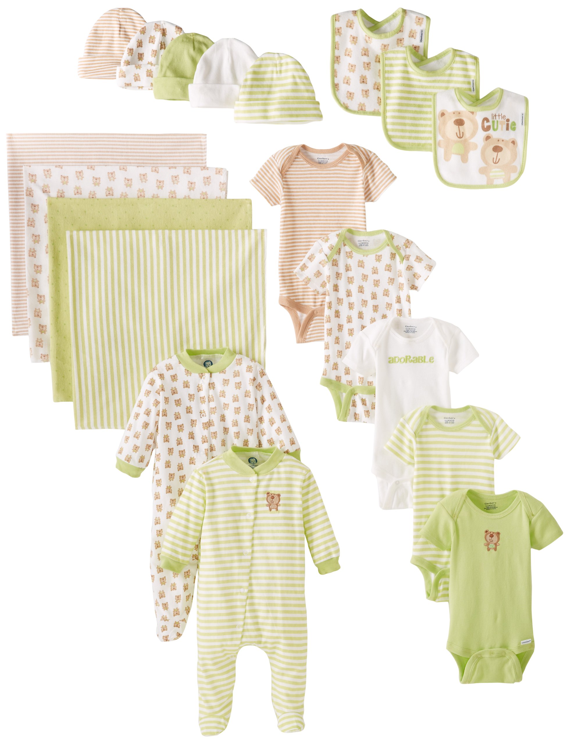 Gerber Unisex-Baby Newborn Unisex 19 Piece Essentials Gift Set