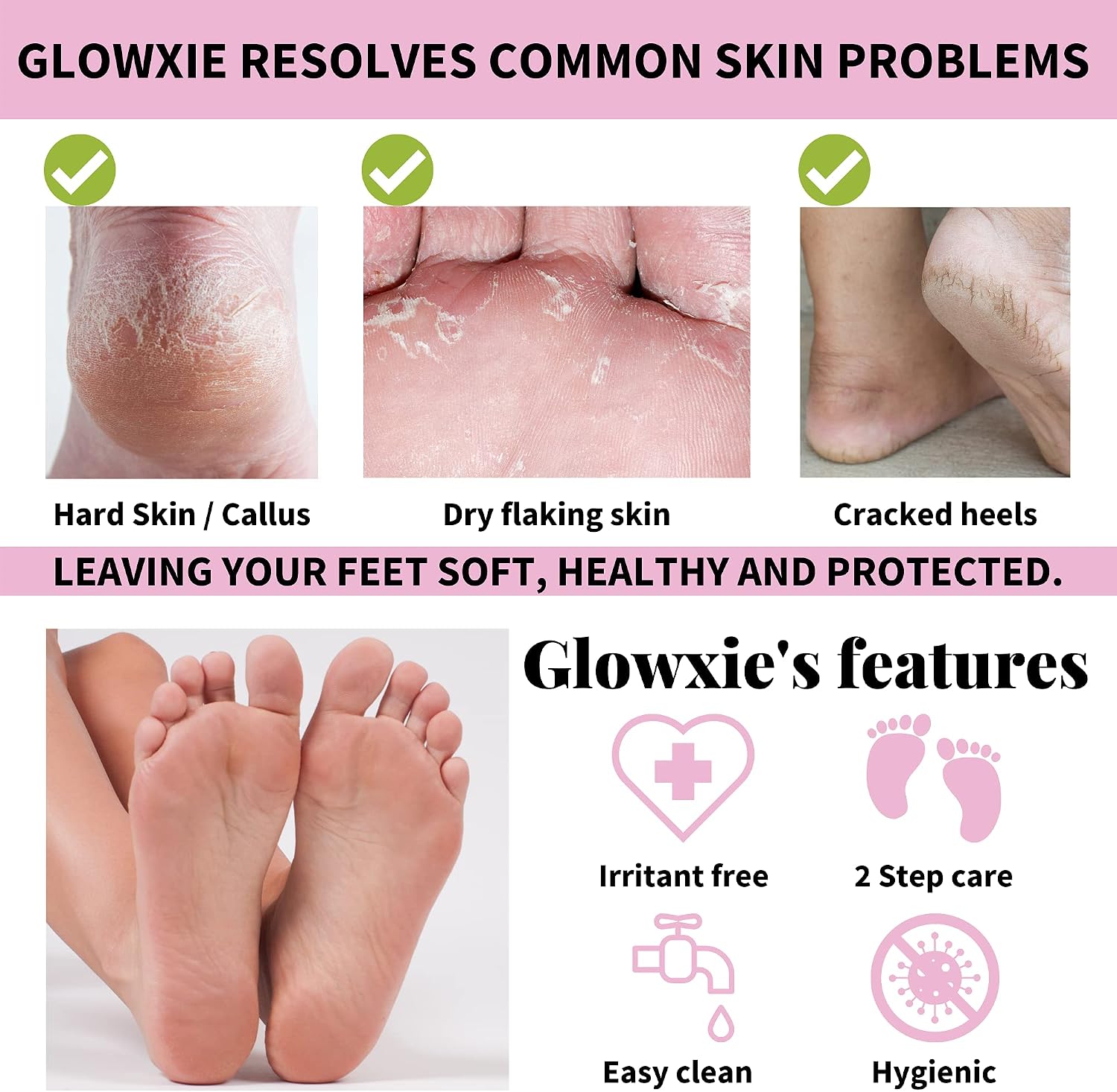 Glowxie Nano Glass Foot Files for Hard Skin, Callus Remover for Feet Foot Scrubber & Foot Exfoliator - Image 3
