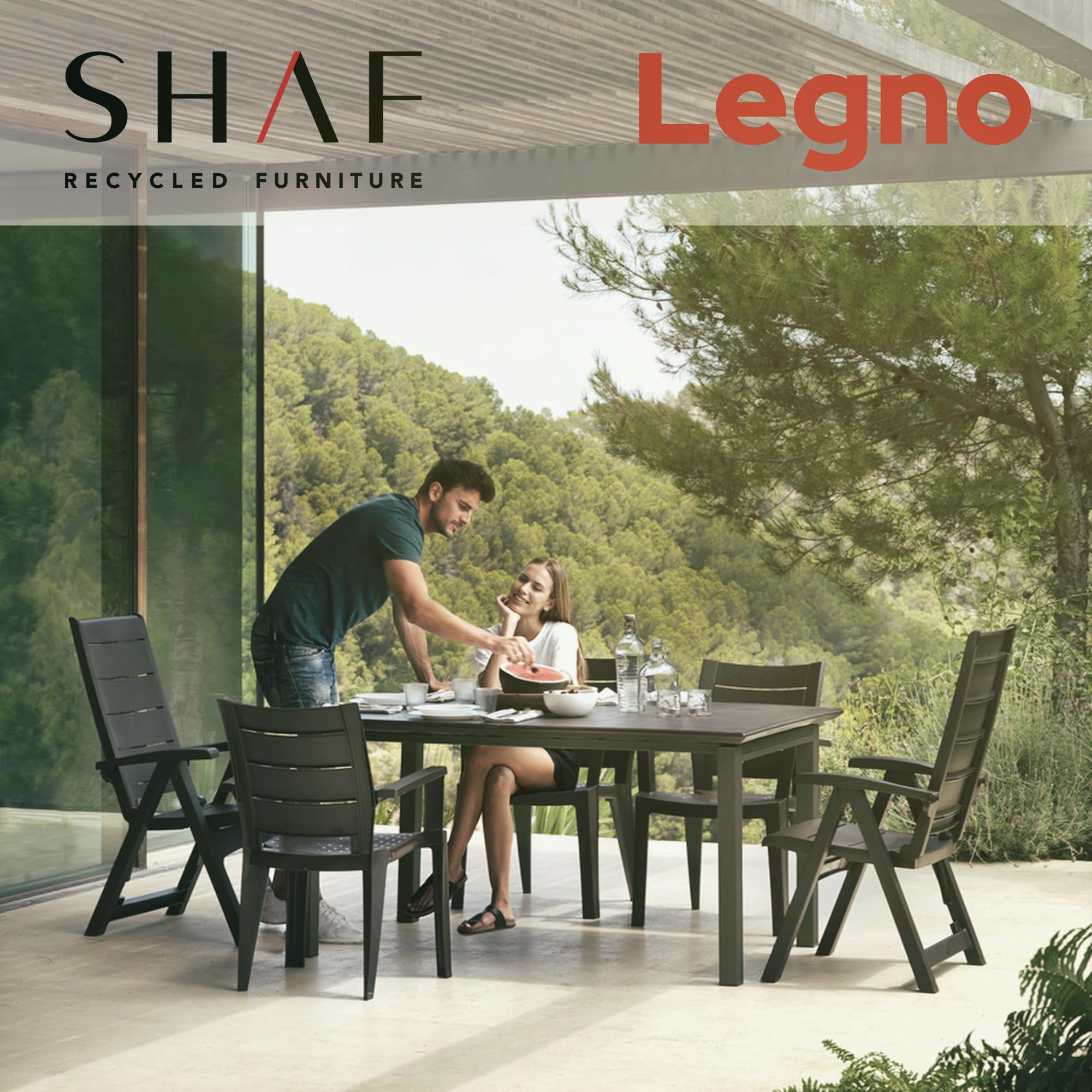 Legno anthrazitfarbener Multipositionssessel