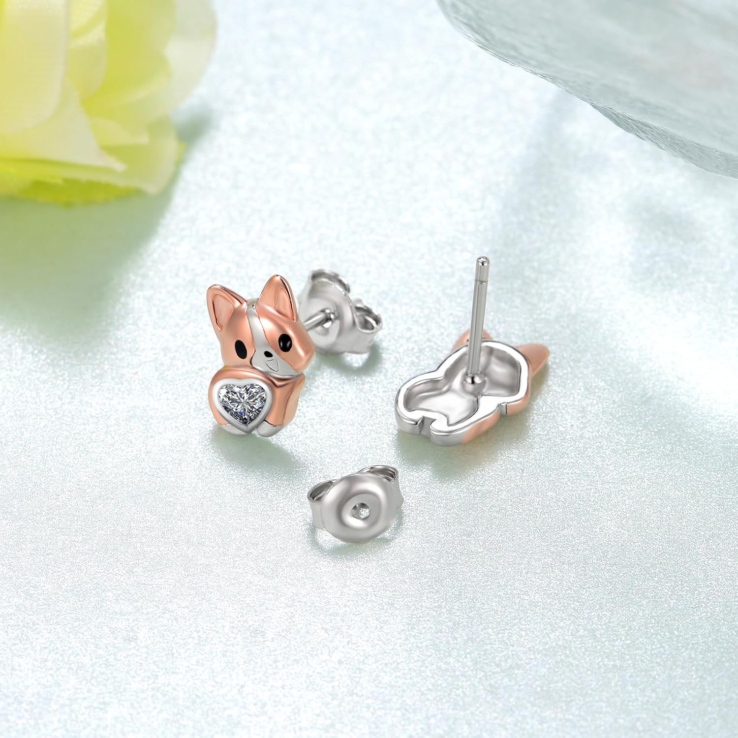 Corgi Earrings for Women 925 Sterling Silver Corgi Gifts for Corgi Lovers Cute Animal Puppy Dog Birthstone Jewelry for Women - Image 3