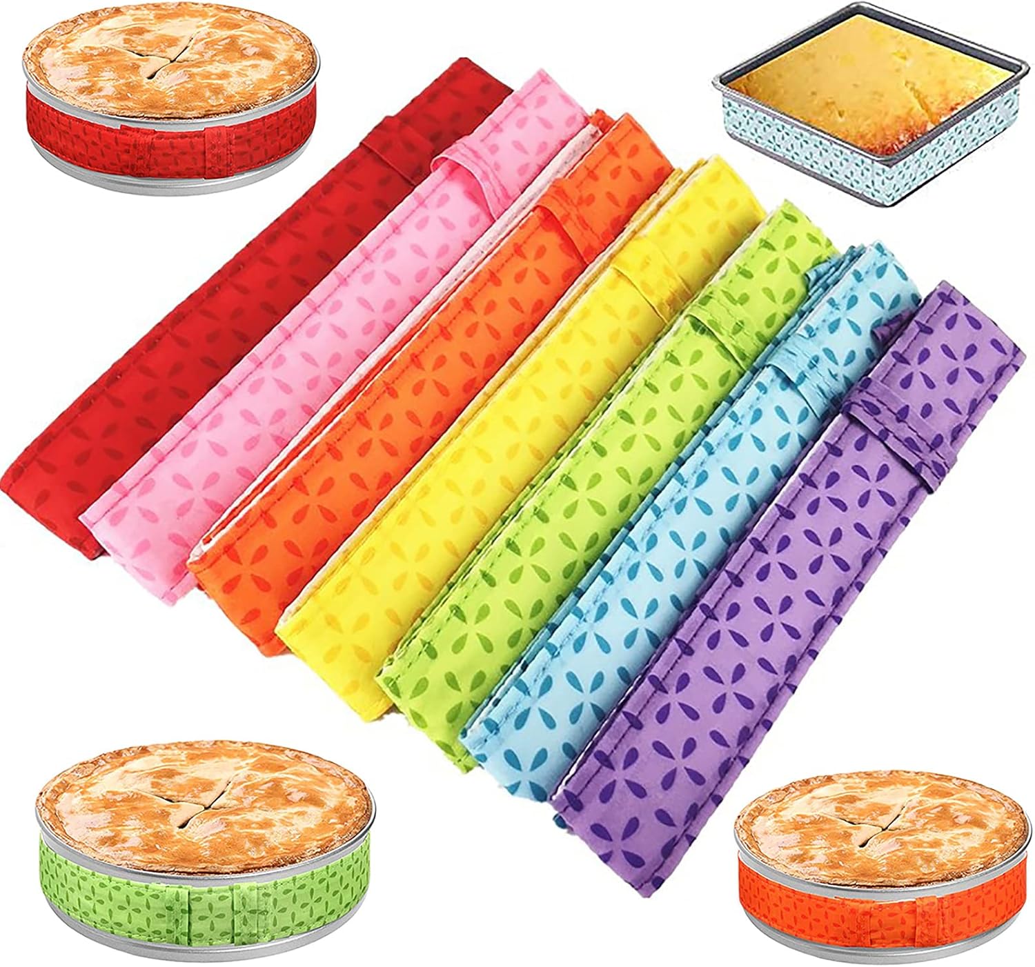 UpTuoLi Cotton Baking Pan Strips, 2Pieces, Purple, Oblong