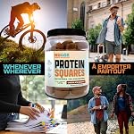 NuAge Protein Squares Chocolat Brownie (270g, 6 Servants) : haute teneur en protéines (16g) & Haute Fibre (5g) | Sucre faible (1g) | Barres de snack en protéines sans gluten Nutrition | Texture douce - Fabriqué au Canada