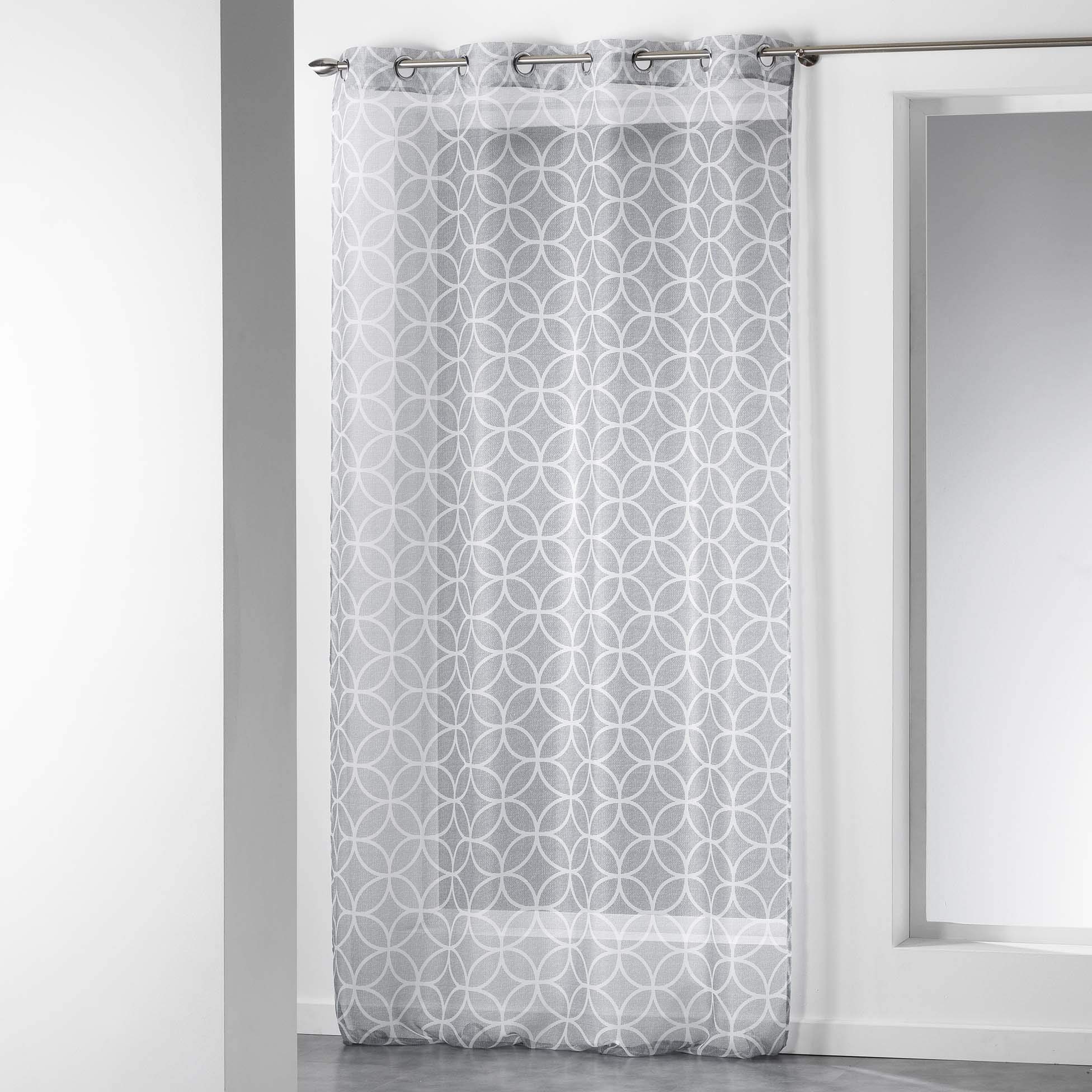Douceur d'Intérieur Pannello a con Occhielli 140 x 240 cm Voile Imprime trasferimento Blue Vegetal Bianco