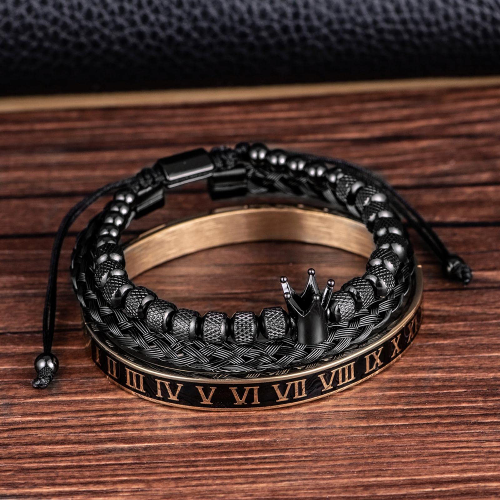 Pulsera Hombre Brazalete Mujer Pulseras Regalo Pulsera Romana De Esmalte De Lujo Royal Crown Charm Hombres Geometría Pulseras Ajustables Abiertas Pareja