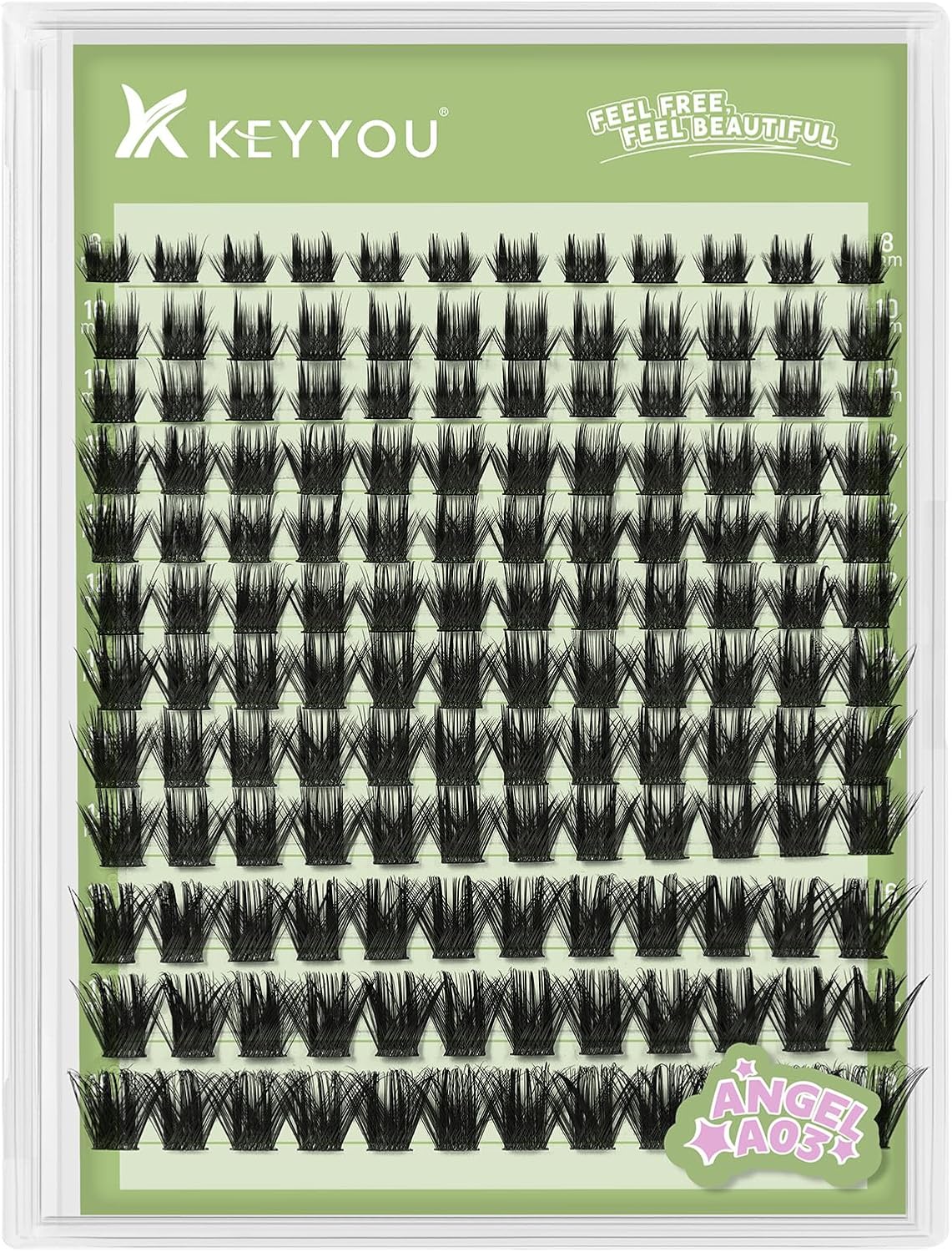KEYYOU Angel A03 Lash Clusters D Curl Multi-Style DIY Lashes at home
