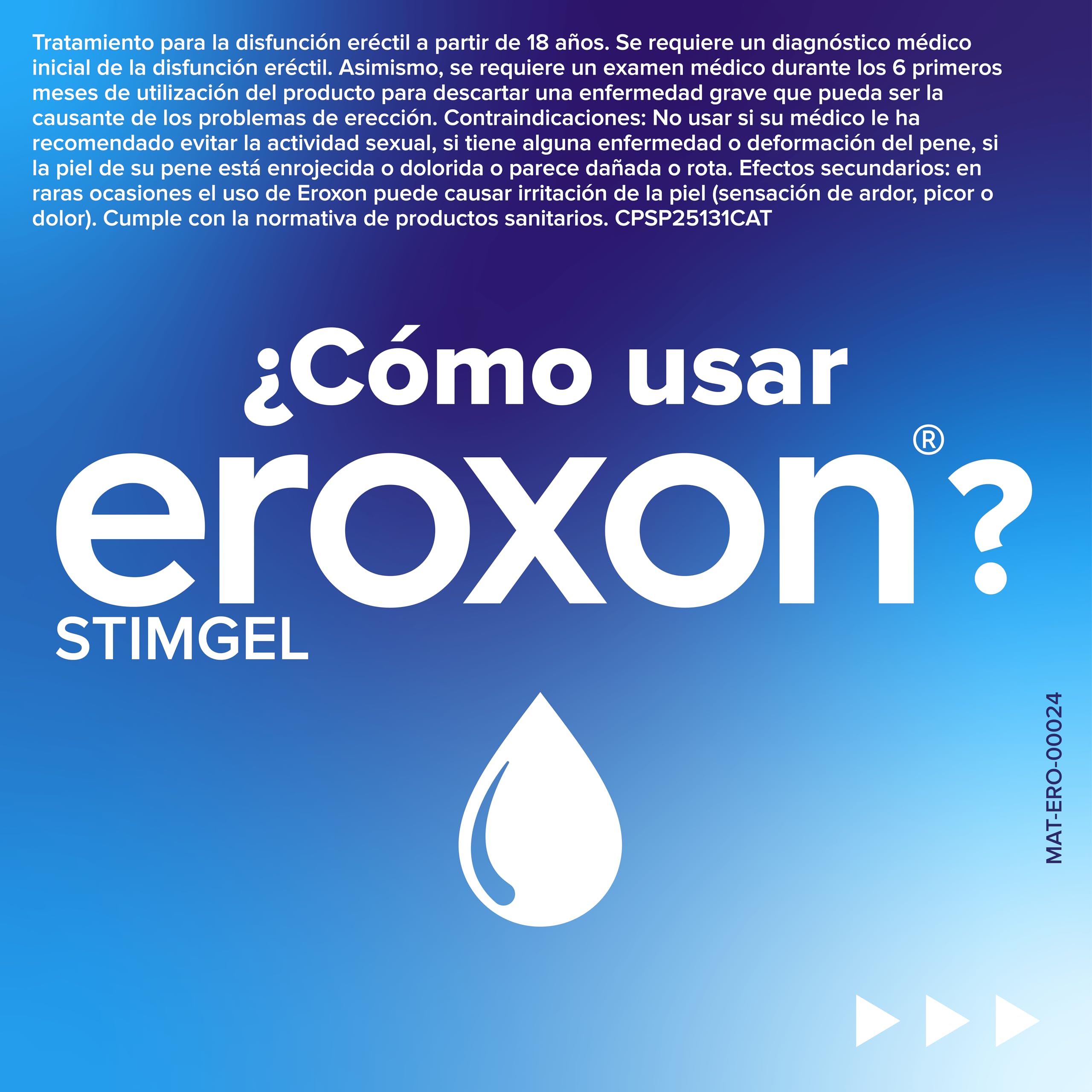 EROXON StimGel Para la Disfunción Eréctil, Ayuda a Conseguir una Erección en 10 Minutos, Tratamiento en Gel, Compatible con Preservativos de Látex y Lubricantes, 4 Aplicaciones por Envase