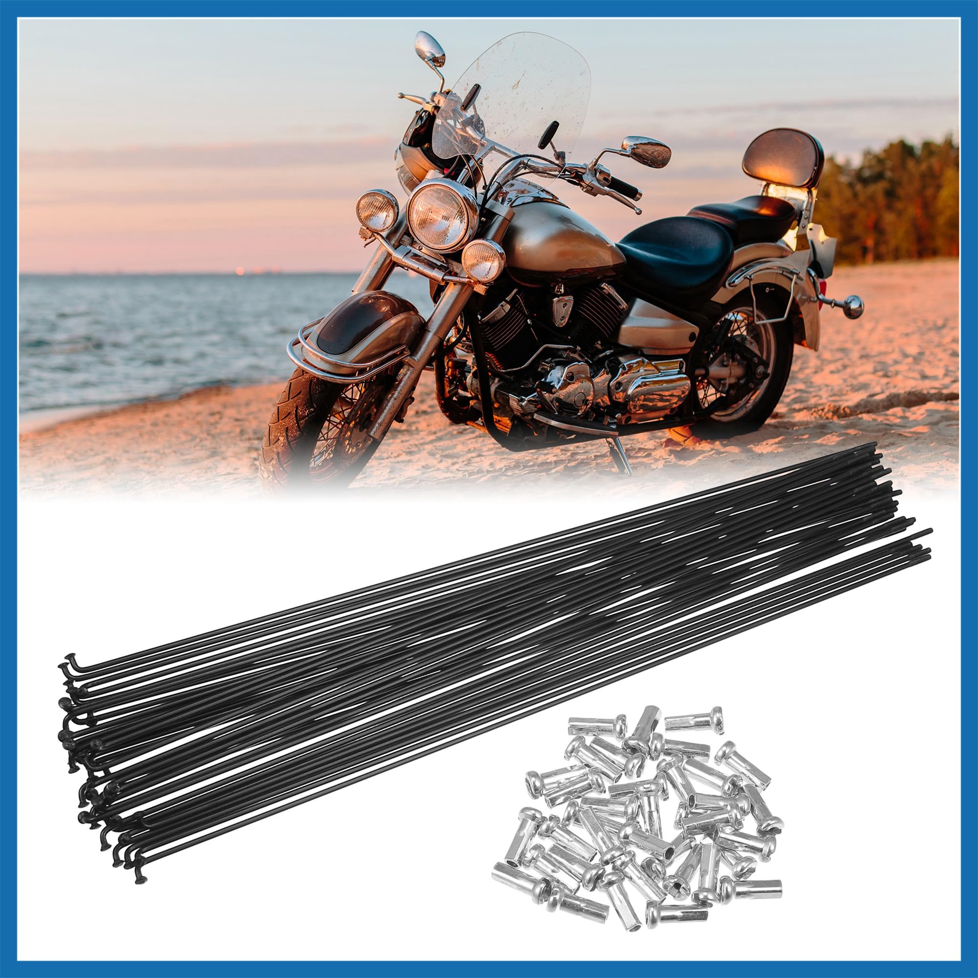 Rayons De Vélo ABSOPRO En Acier Carbone 14G, Longueur 290mm - Lot De 36 Pour Réparation Roue VTT, Vélo De Montagne
