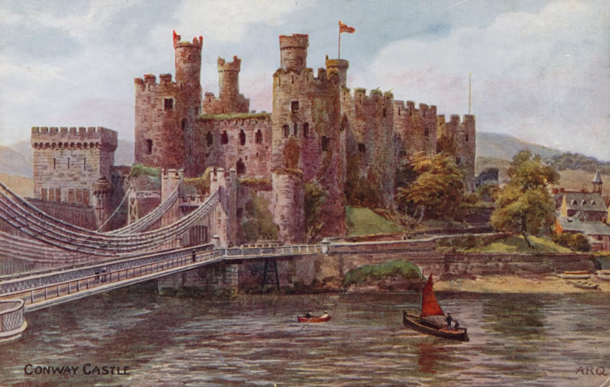 POSTERIIk Famous Modern Artwork Art Mural Conway Castle by Alfred Robert Quinton Oil Paintings Pictures for Home Decor 60x90cm