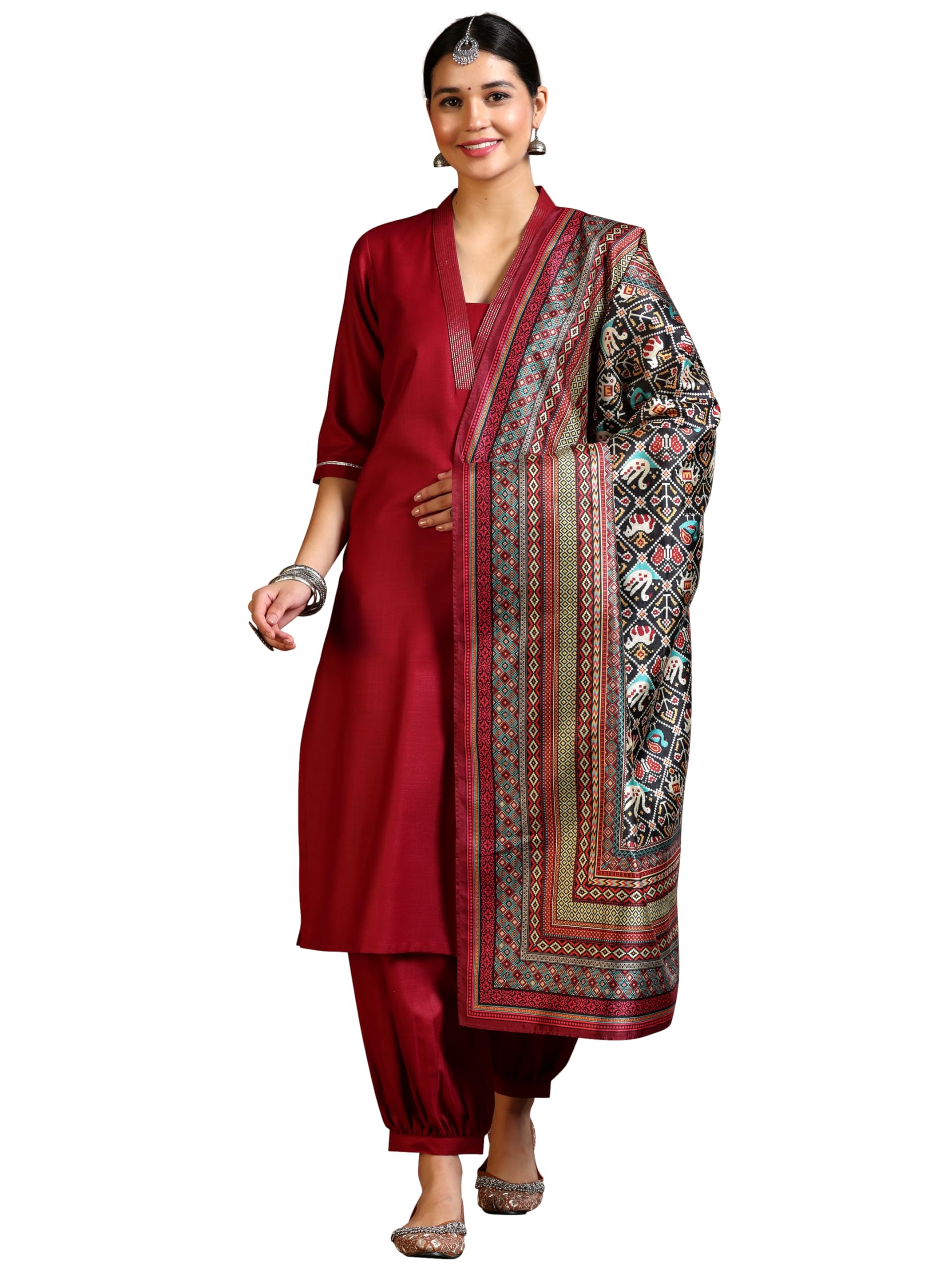Libas Women's Silk Blend Kurta Set