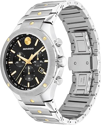 Movado SE Men's Sport Watch - Swiss Quartz Chronograph Movement, Stainless Steel Link Bracelet - 5 ATM Water Resistance - Luxury Fashion Timepiece for Him - 42mm