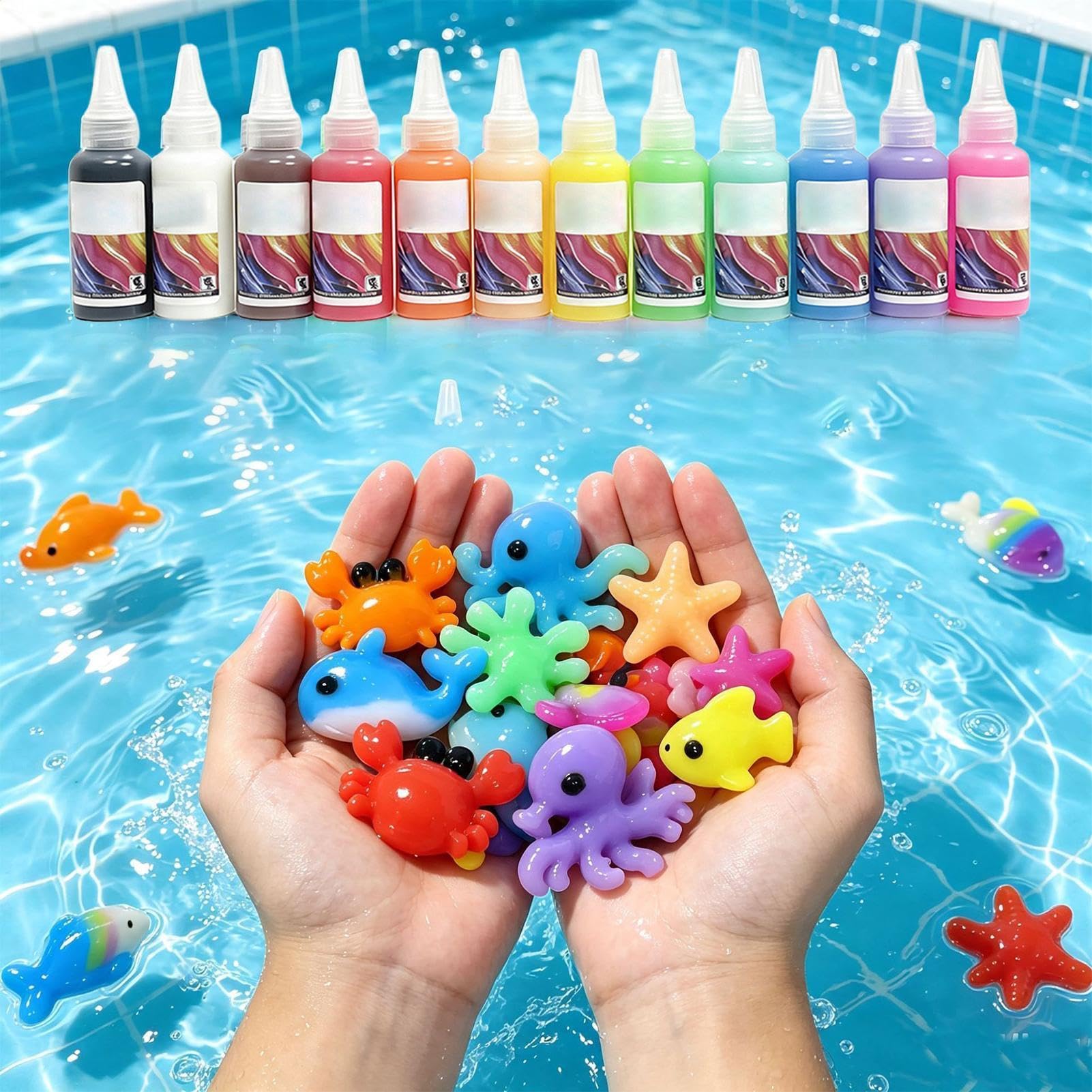 Magic Gel Water Pets | Set interattivo di creature marine in 12 colori