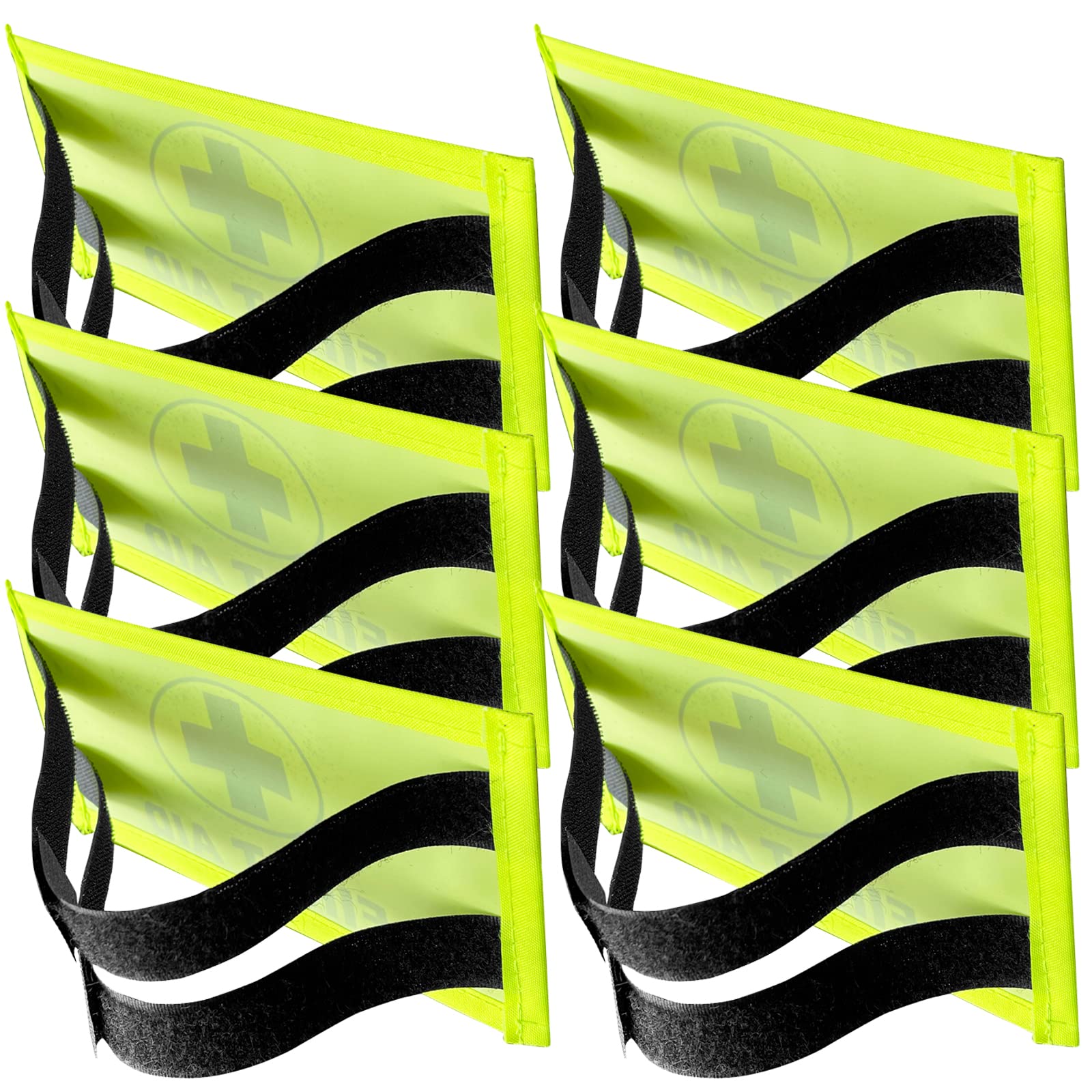Re-Gen Yeollow - First Aid Aider Responder Home Office Workplace Armband Id Badge Sleeve Strap - Yellow High Visibility (6 Pack)