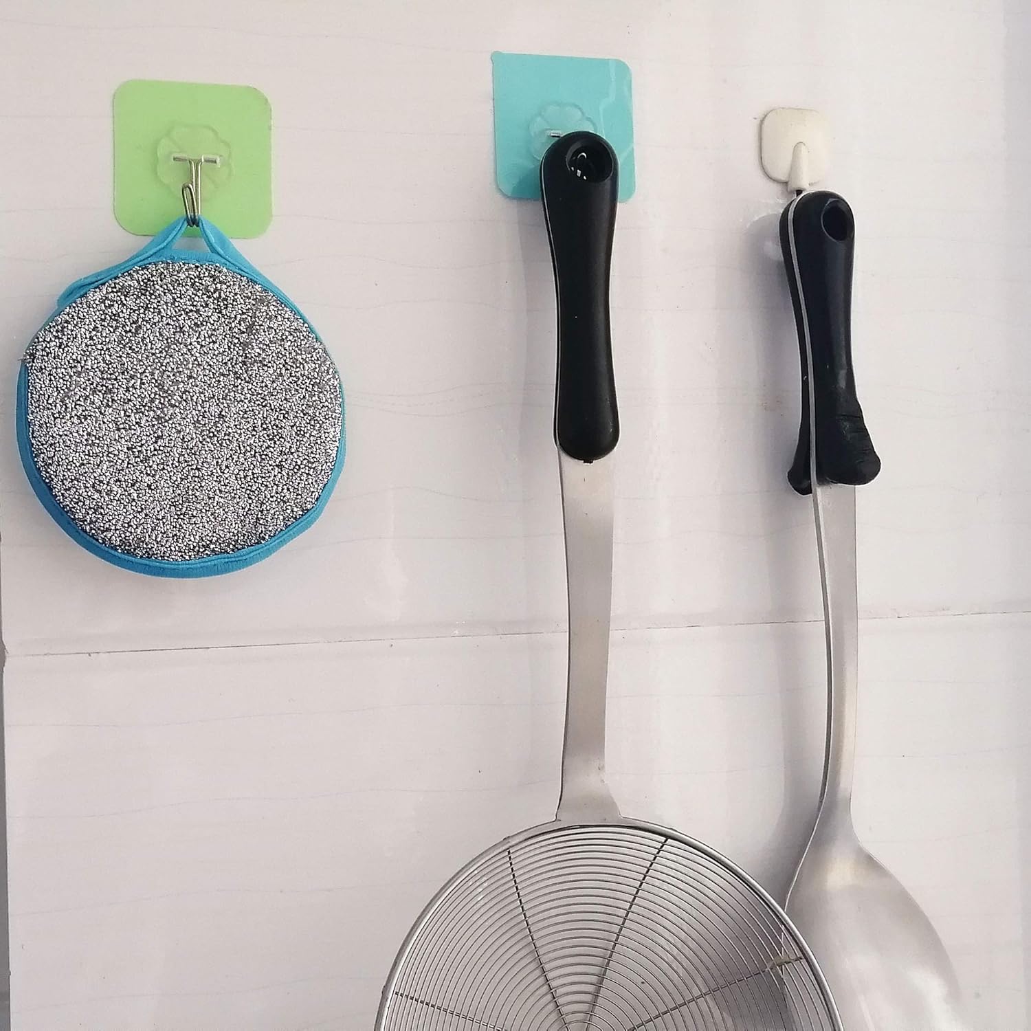 CAMSTIC Dual Action Kitchen Cleaning Microfiber Scouring Scrubber, Round Dish Washing Sponge, Pack of 10, Blue : Health & Household