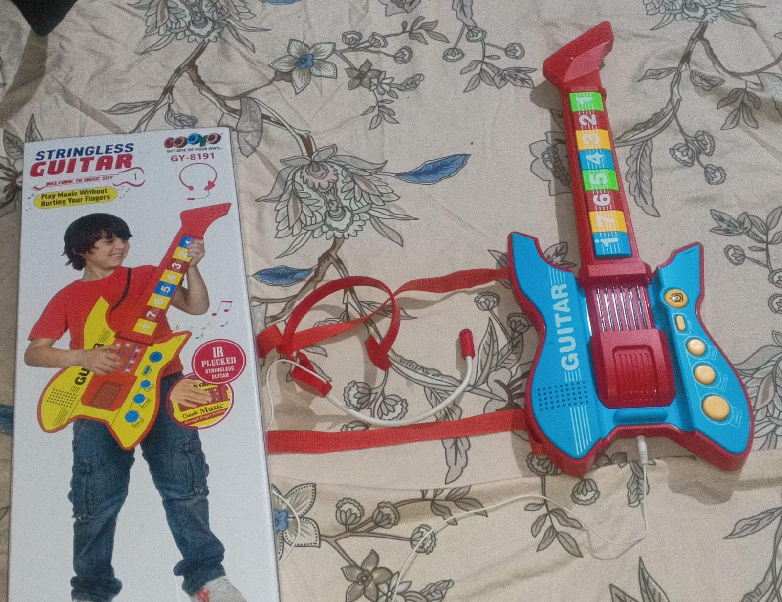 Vernon Duke London Stringless Musical Guitar Toy with IR Sensor, Touch Play, Light & Sound, Adjustable Shoulder Strap, Battery Operated Educational Music Toy for Kids Boys & Girls-image-37