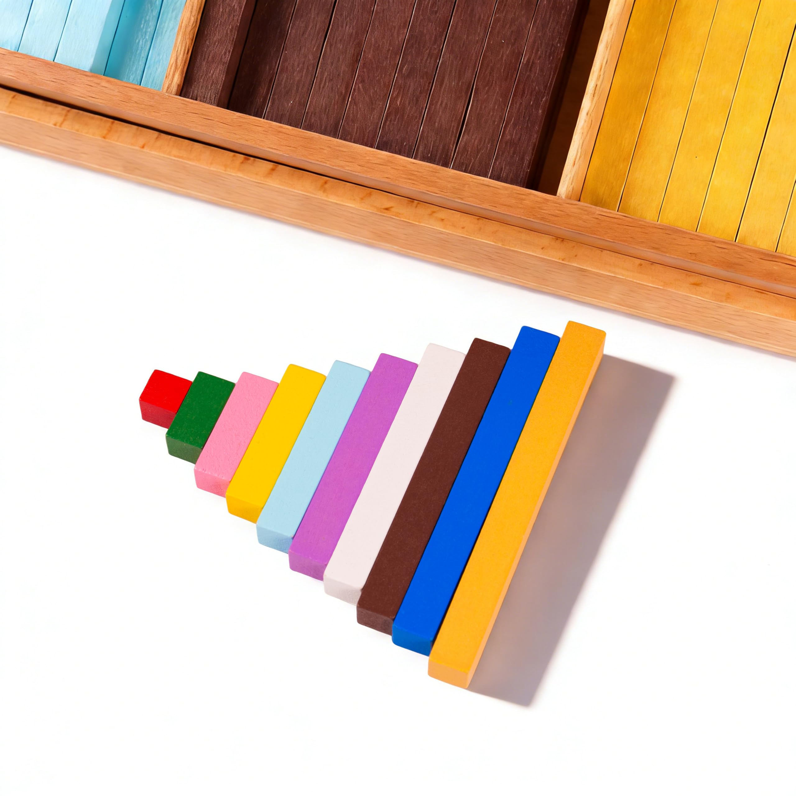 Montessori materiali matematici – Giocattolo educativo in legno per numeri e calcoli, scuola materna e elementare, scuola domestica e aule a partire dai 3 anni (barre di misurazione