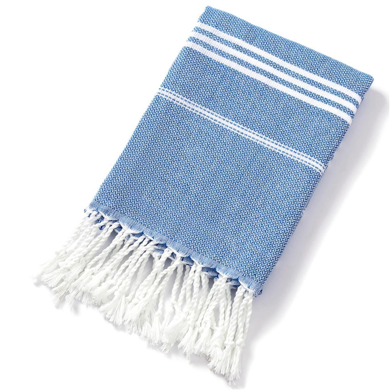 GMEqfhpOPS Turkish Beach Towel 90 * 180CM Sauna Spa Gym sports Fitness Fringed Bath Towel kitchen Soft Absorbent Quick drying towels Towels Bath(Blue)