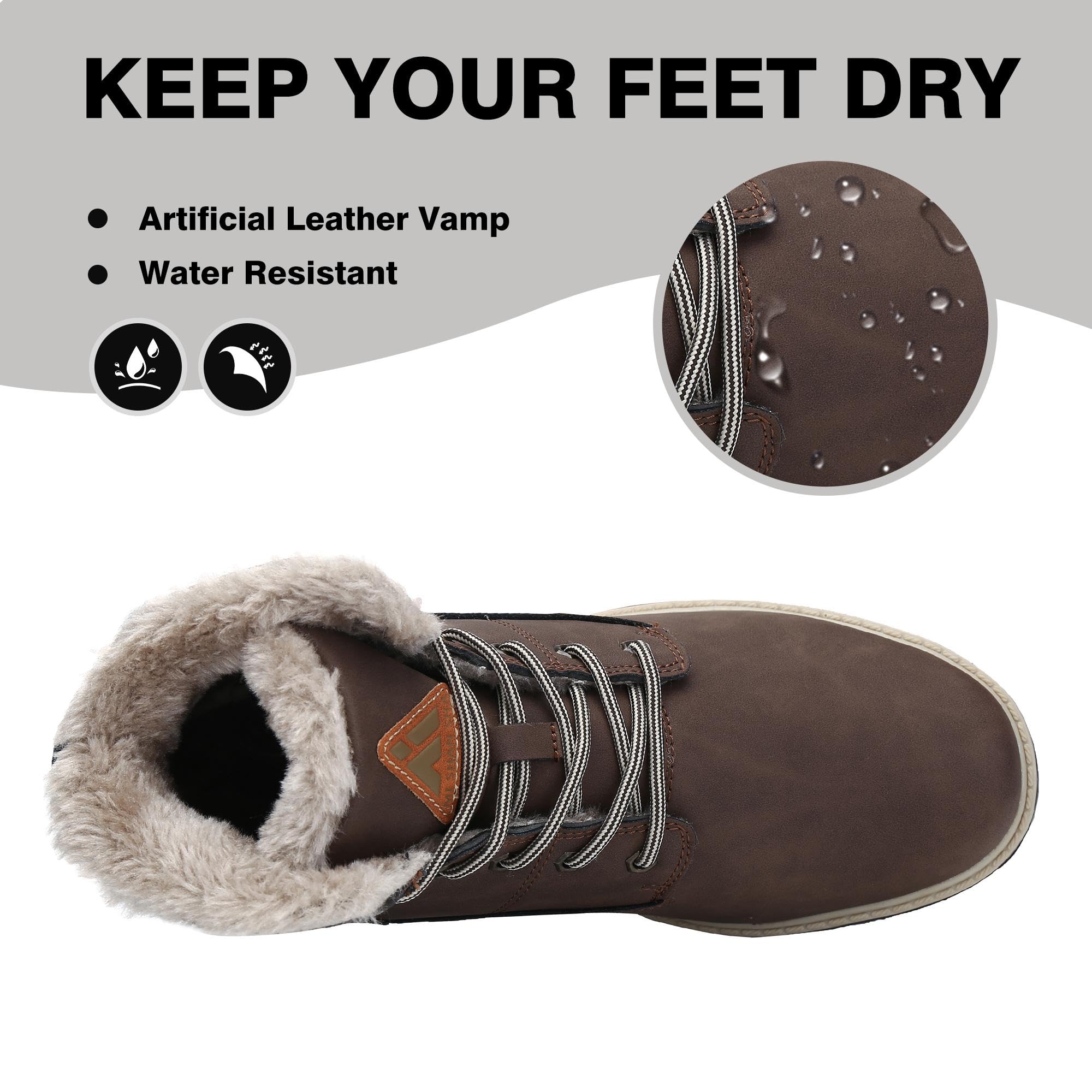 Mishansha Stivali Donna Uomo Invernali Trekking Impermeabile Stivali da Neve Outdoor Antiscivolo Scarpe