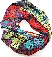 GXIHOUSLGC Infinity Scarf for Women - Lightweight Colorful Print Polyester Silk Scarf Shawl Wrap All Seasons