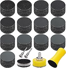 SIQUK 130 Pieces Sanding Discs 25 mm Round Sanding Discs Sanding Discs 60/80/120/180/240/320/400/600/800/1000/2000/3000/5000 for Self-Polishing Metal Wood