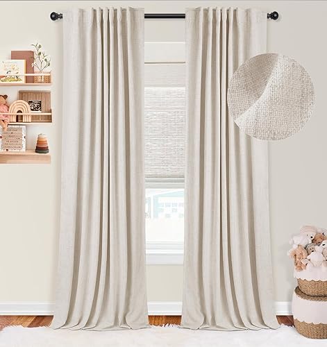 zeerobee - Cortinas blackout, 100% opacas, 2 paneles, aislamiento térmico, pestañas traseras, bolsillo para cortinero, para sala de estar y