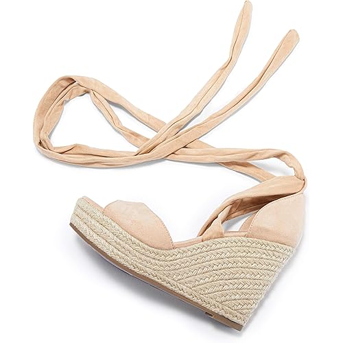 SERAIH Womens Lace up Espadrilles Platform Wedges Sandals Heels Tie Ankle Strap Summer Dress Shoes