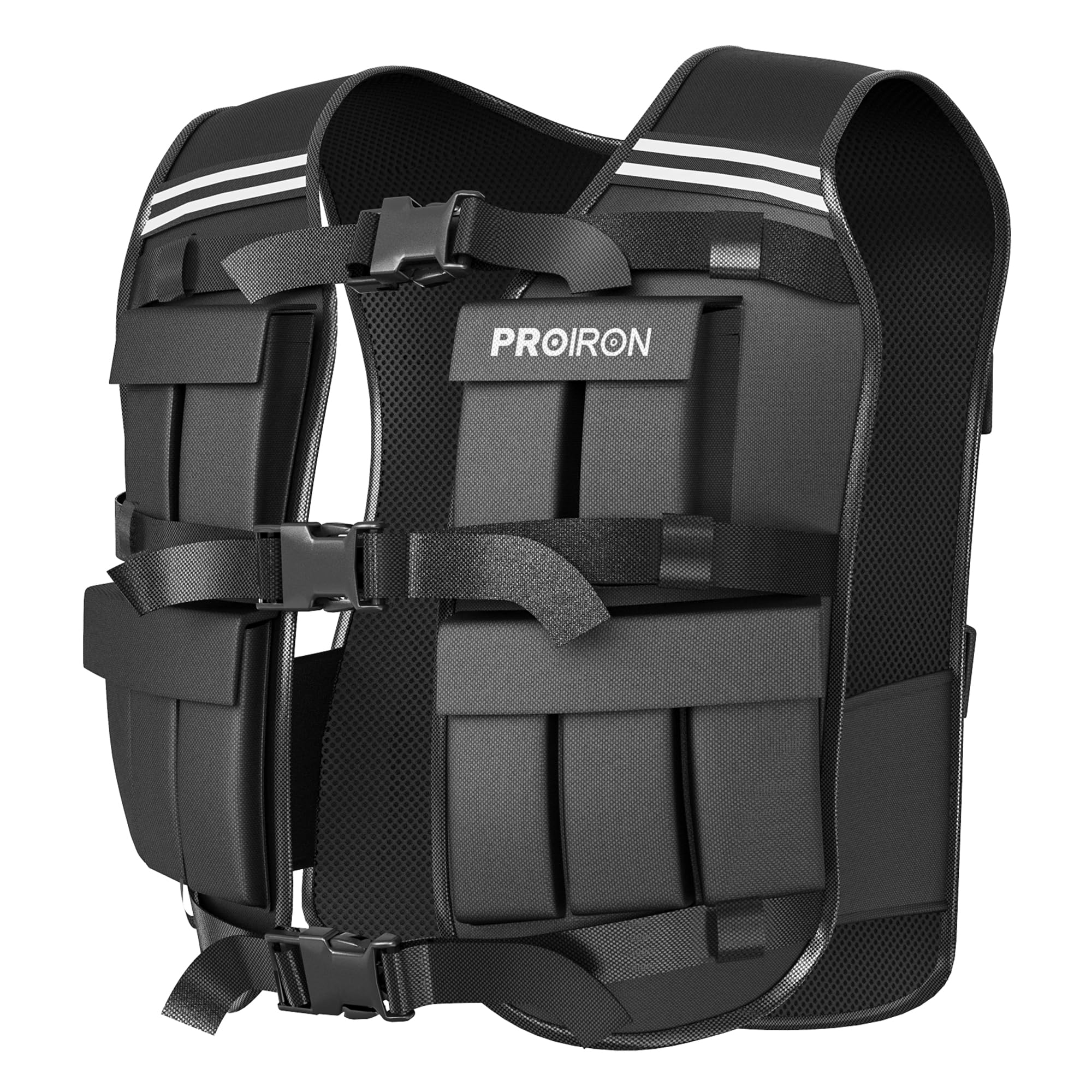 PROIRON Weighted Vest 10kg/20kg, Fully Adjustable Weight Vest for Men Women, Body Weight Vest for Running Workout Walking Boxing Strength Training Fitness Cardio, Weight Loss,Home Gym Equipment,Black