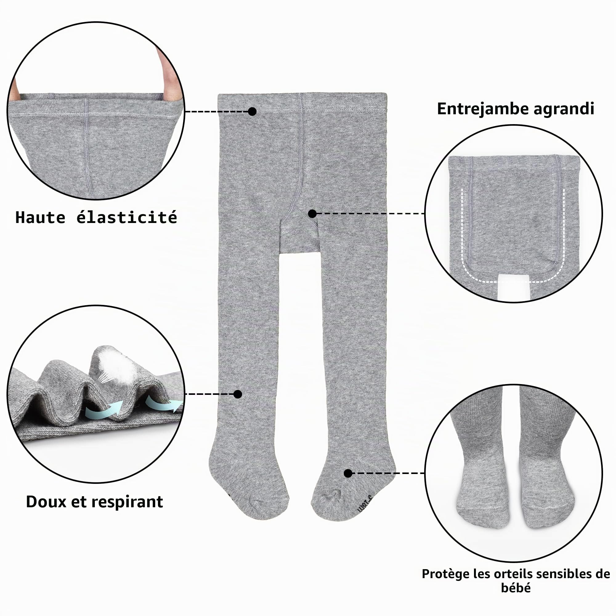 Collants tricotés en coton pour bébé fille (0-2 ans), leggings de danse pour bébé fille