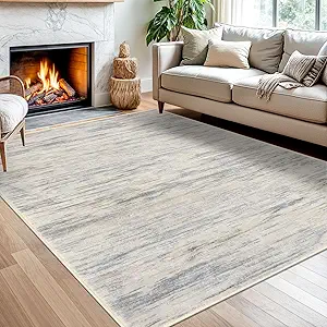 Gray Beige Neutral Multi 5x7 Modern Abstract Area Rug for Bedroom, Large Super Soft Washable Rug with Non-Slip, Non-Shedding Throw Rugs for Living Room, Indoor Door Mat for Office Home Décor
