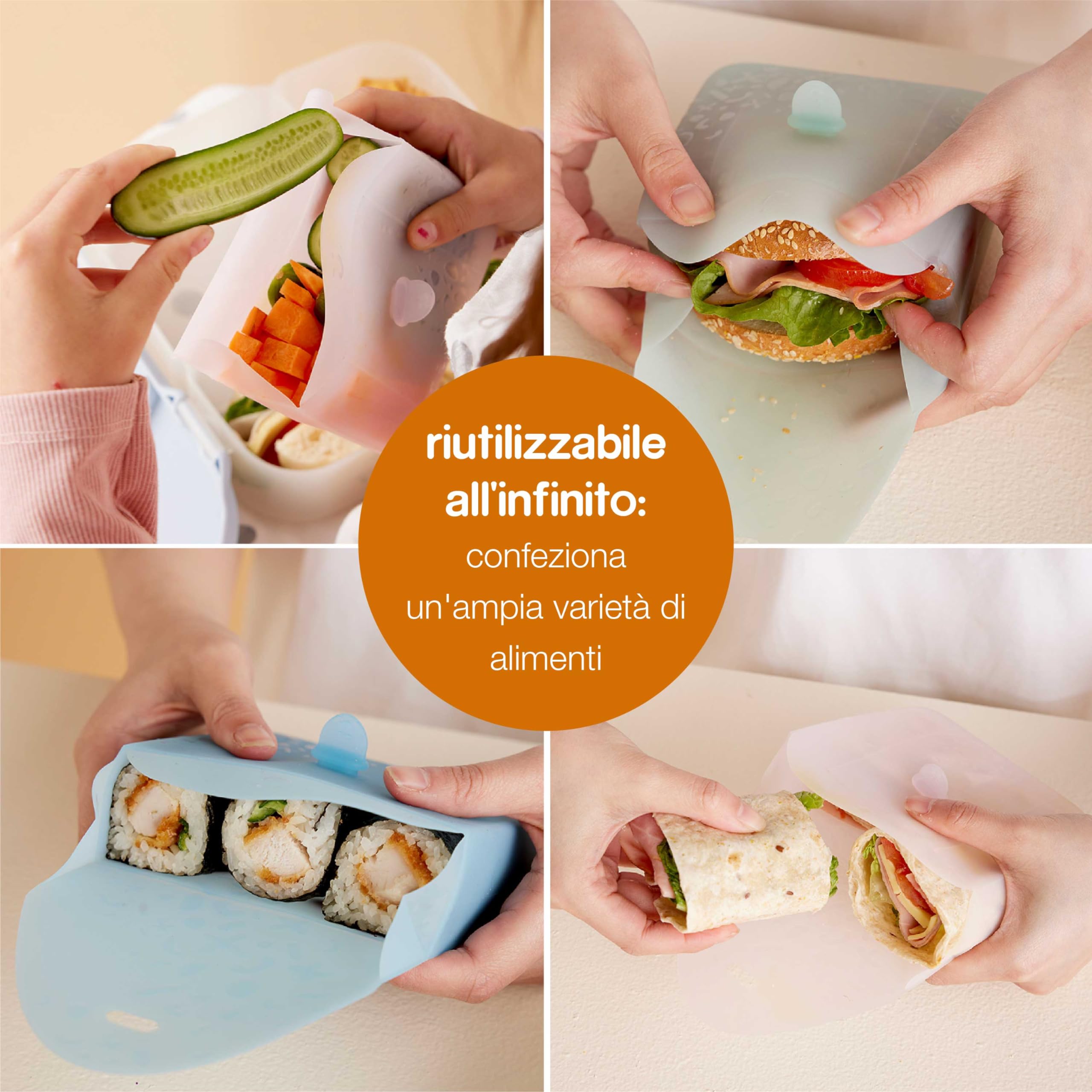 MdakeGo Contenitore Sandwich In Silicone Verde – Pranzo A Prova Di Perdite